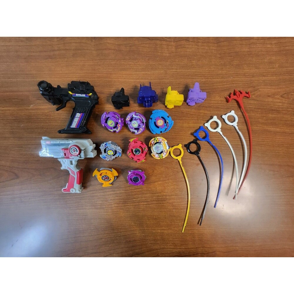 Takara Tomy Lot Of 8 Beyblades ~ 6 Launchers ~ 6 Ripcords